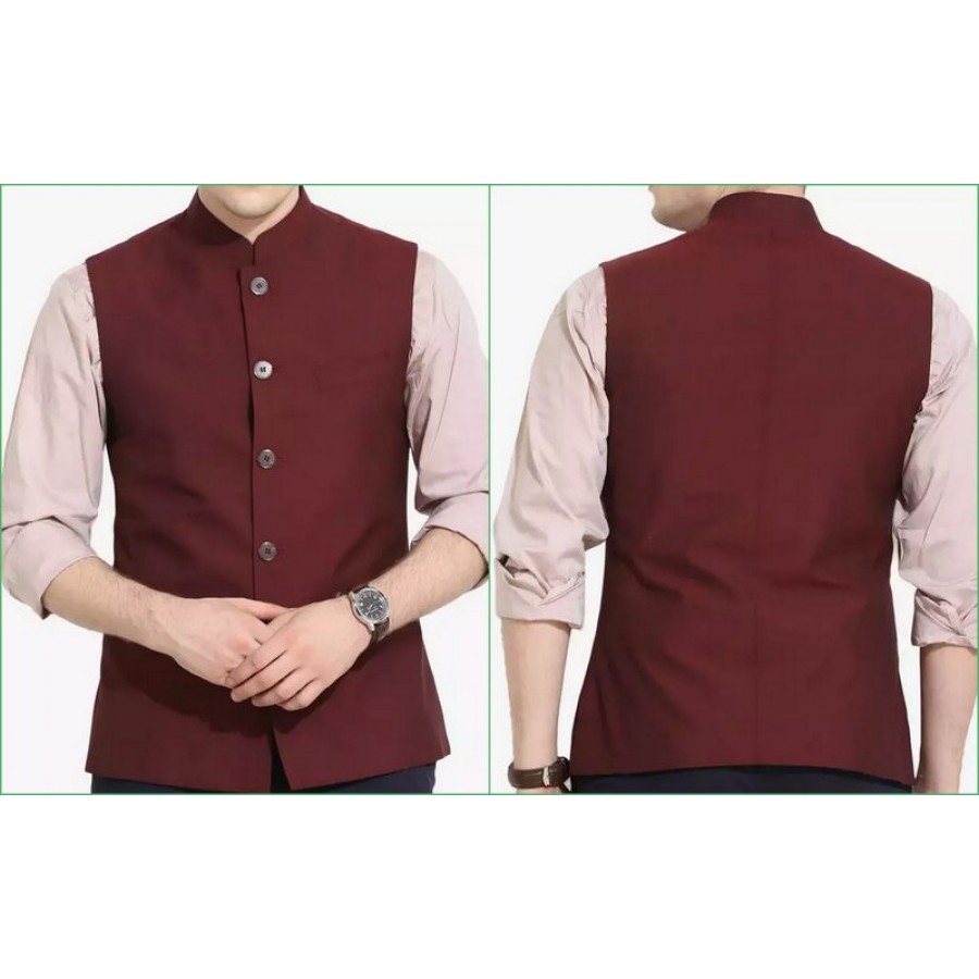 Kamaal Khan Maroon West Coat For Men - KK-34